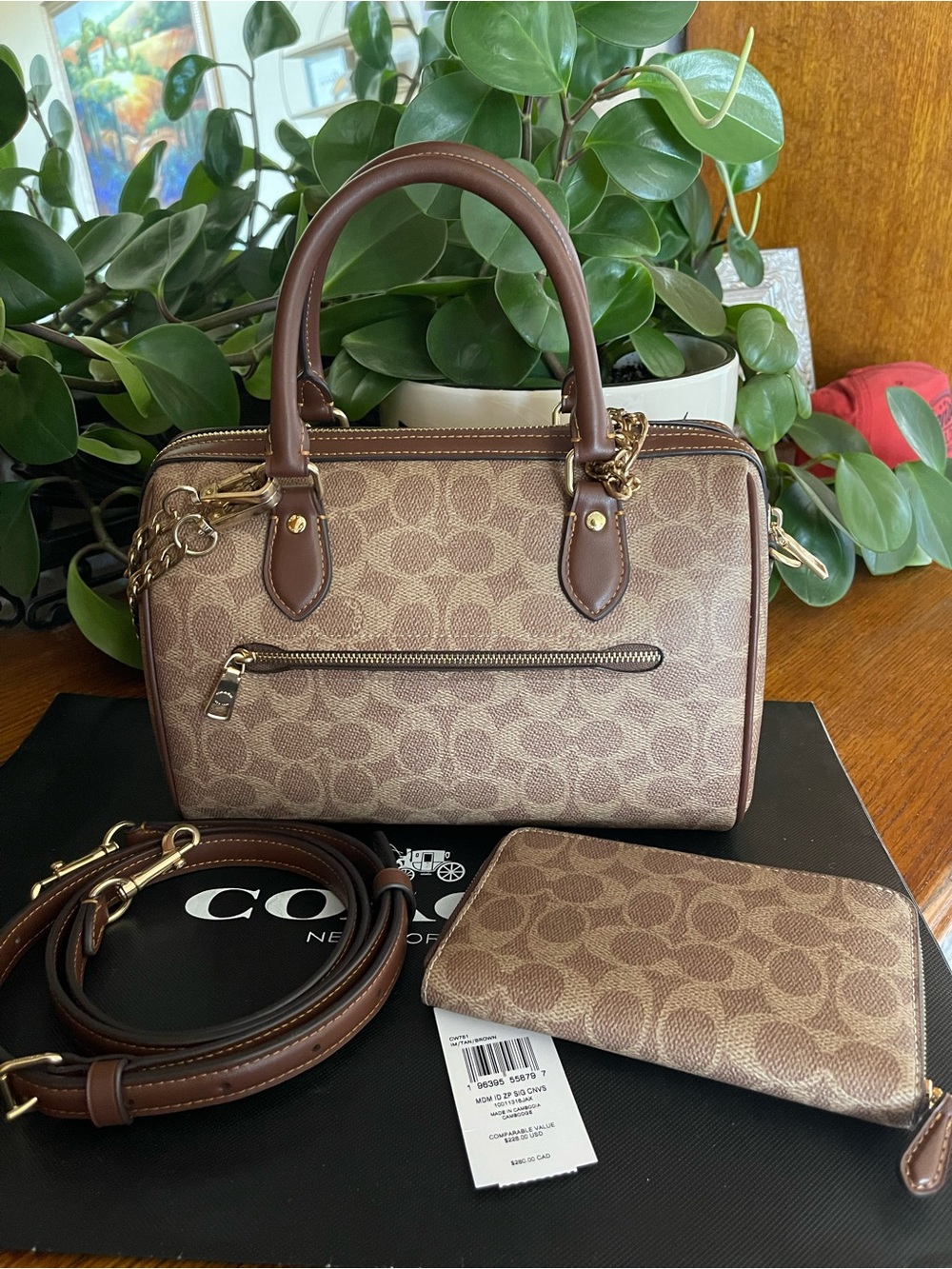 Coach Rowan Satchel with NWT Matching Wallet - Picture 2 of 12
